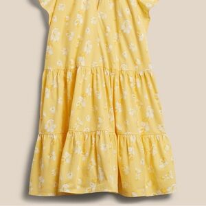 Yellow Floral Tiered Hem Dress - Banana Republic Factory M Petite